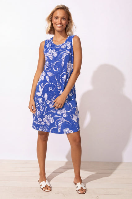 peruvian cotton dress Peruvian Cotton Vintage Scroll Easy Dress - 81624